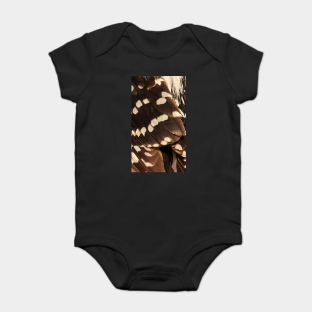 Feathers of a Downy Woodpecker Baby Bodysuit by BirdsnStuff